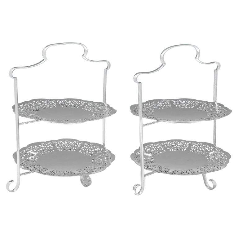 Pair of Silver Plated Cake Stands Made circa 1920 Mappin and b