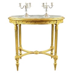 Coppia di candelabri placcati in argento, XX secolo