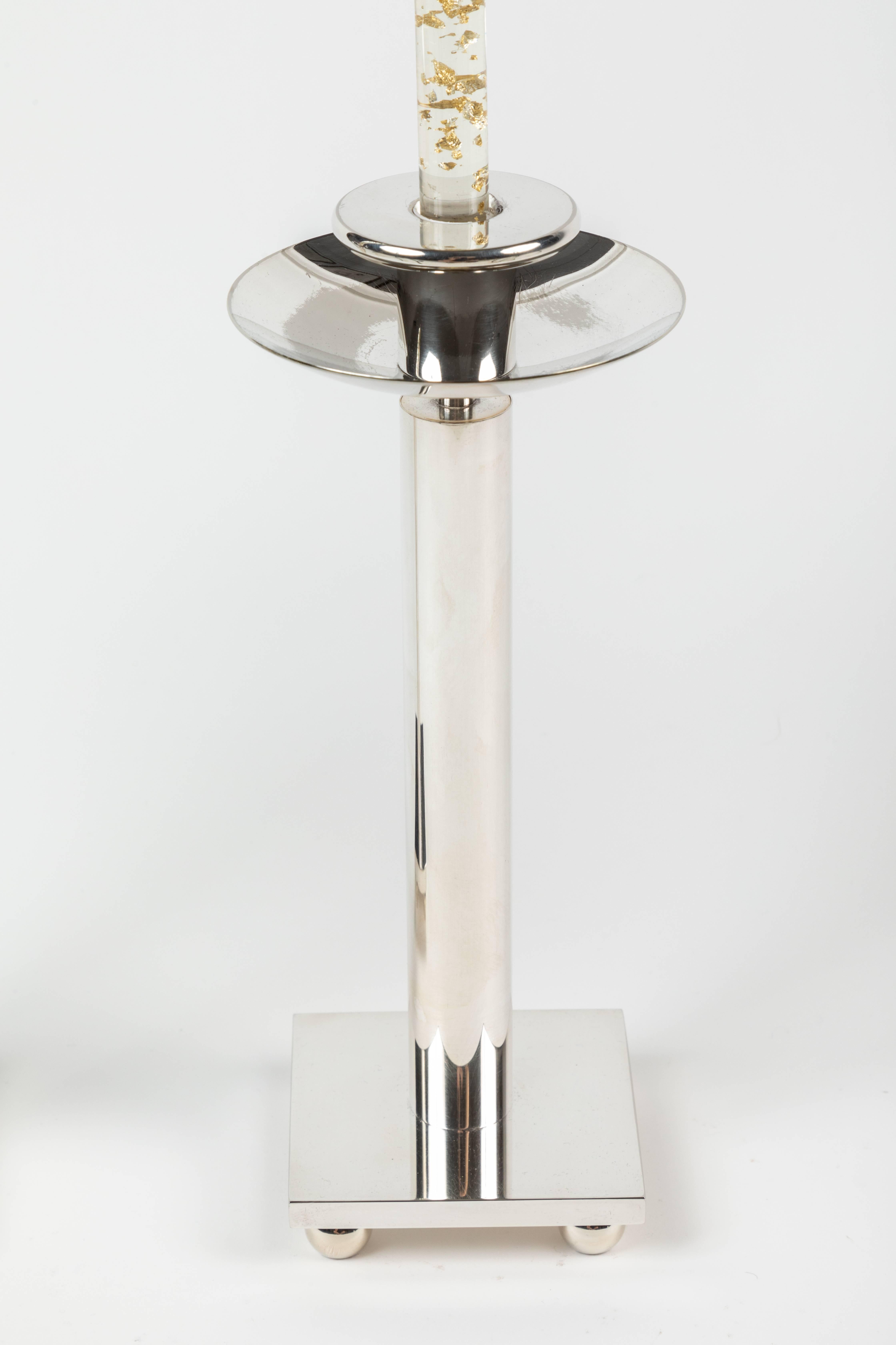 Italian Pair of Silver Plated Candlesticks by Richard Meier for Swid Powell
