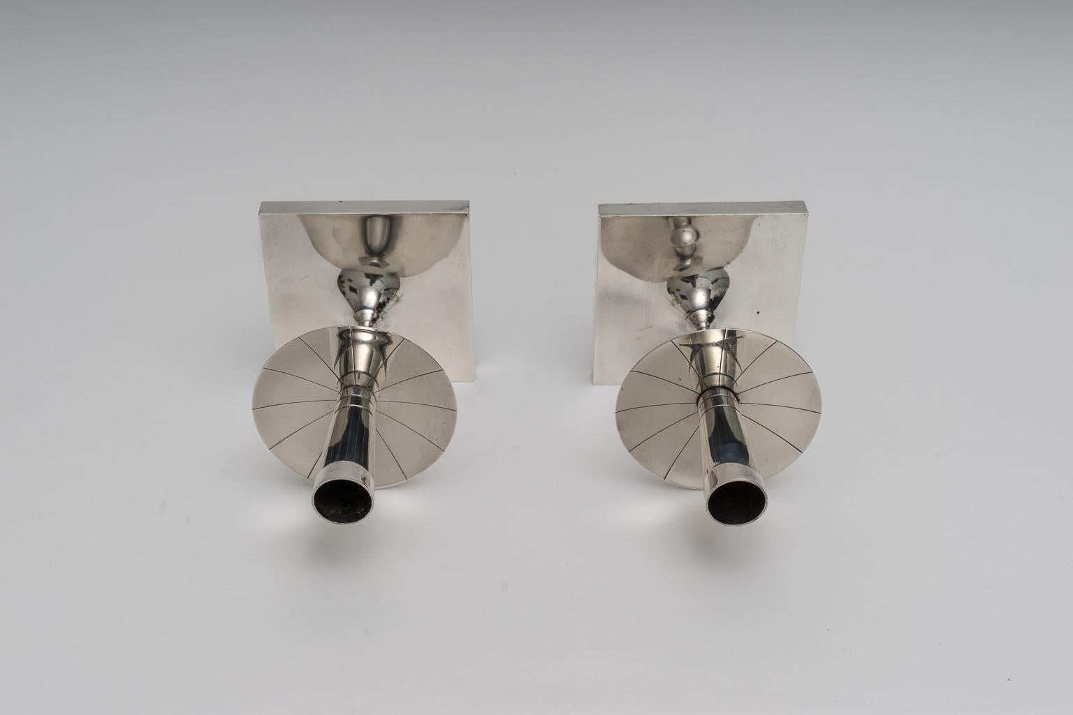 Pair of Silver Plated Candlesticks 5