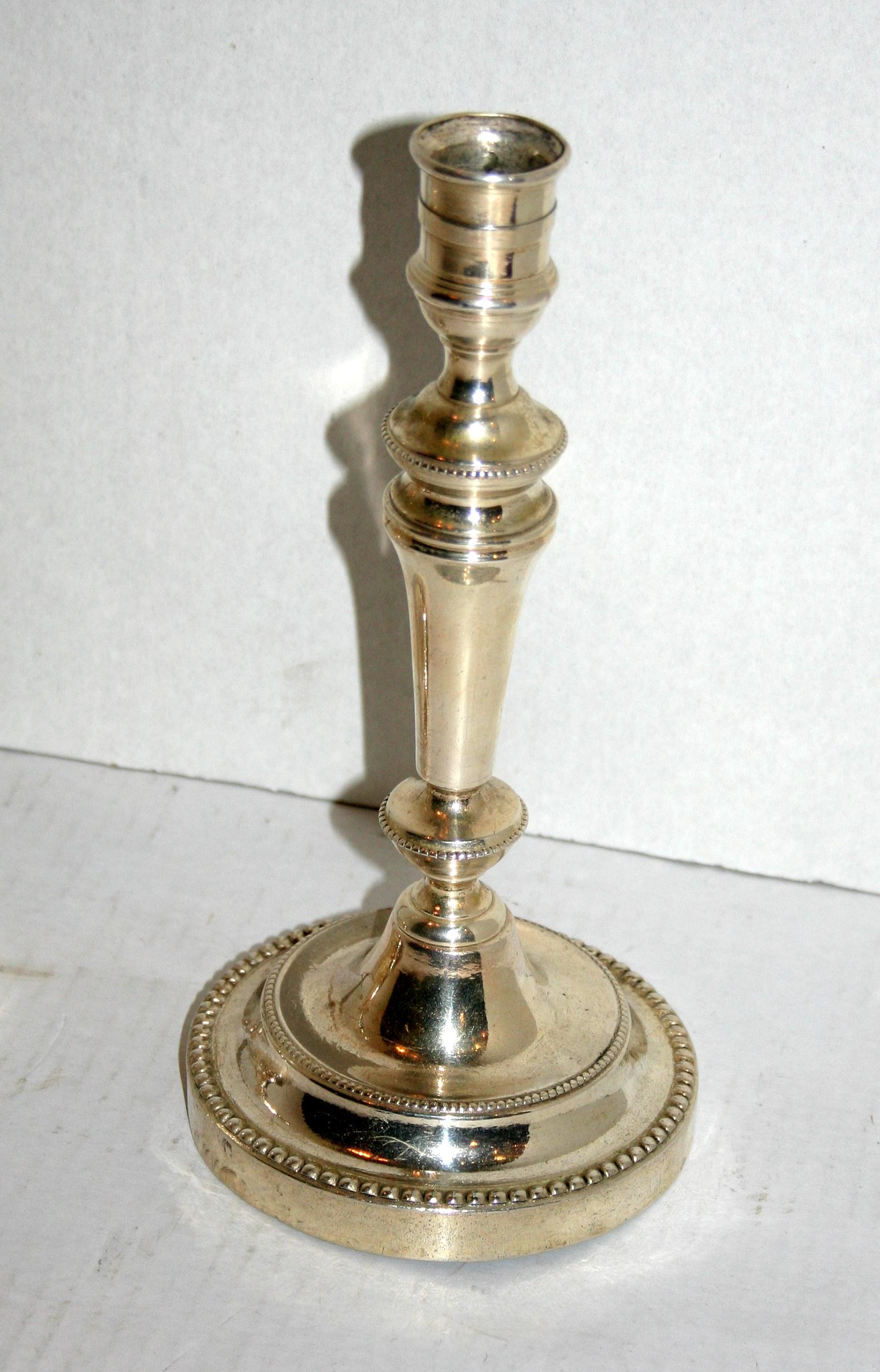 English Pair of Silver Plated Candlesticks For Sale