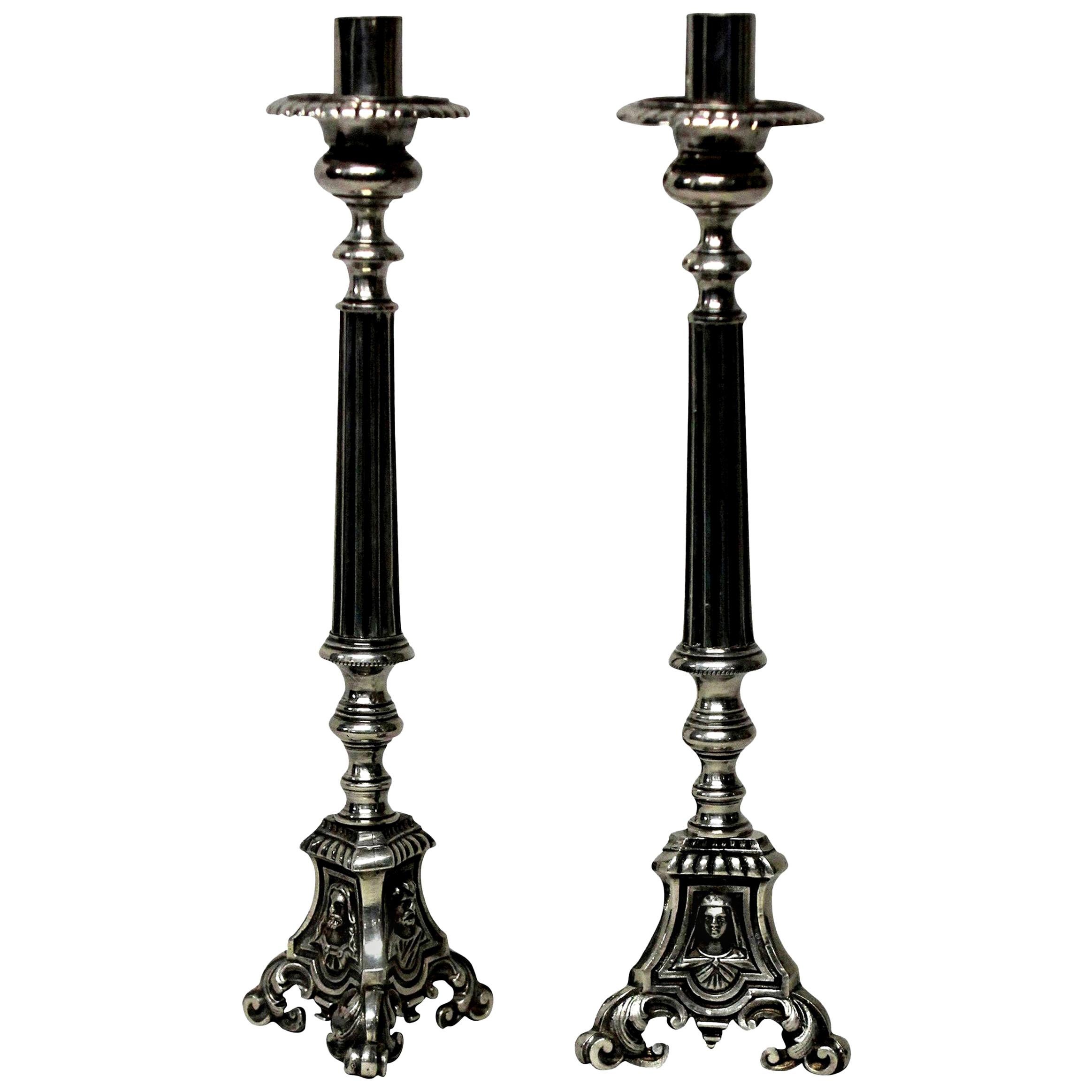 Pair of Silver Plated Candlesticks