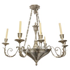 Pair of Silver Plated Chandeliers. Sold Individually