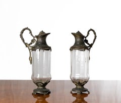 Pair of Silver Plated Empire Revival Claret Jugs, 20th Century