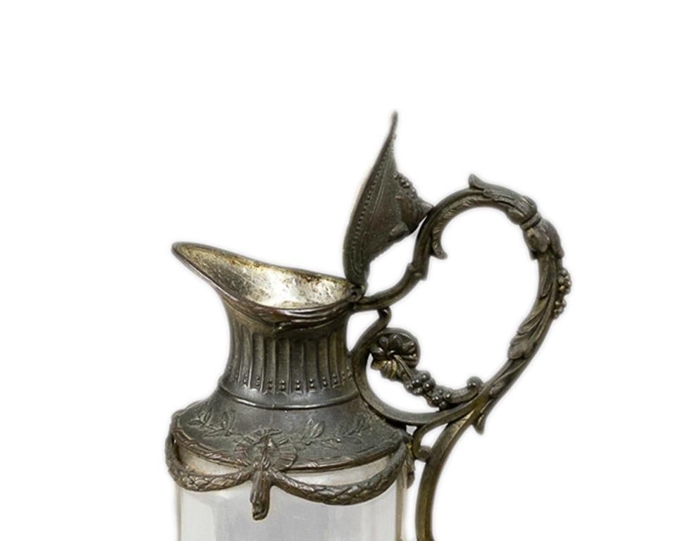 Coppia di brocche da claret Impero placcate in argento, XX secolo In condizioni discrete in vendita a Lisbon, PT
