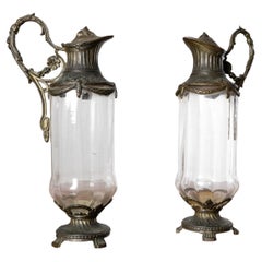 Pareja de jarras de clarete chapadas en plata del Renacimiento Imperio, Siglo XX
