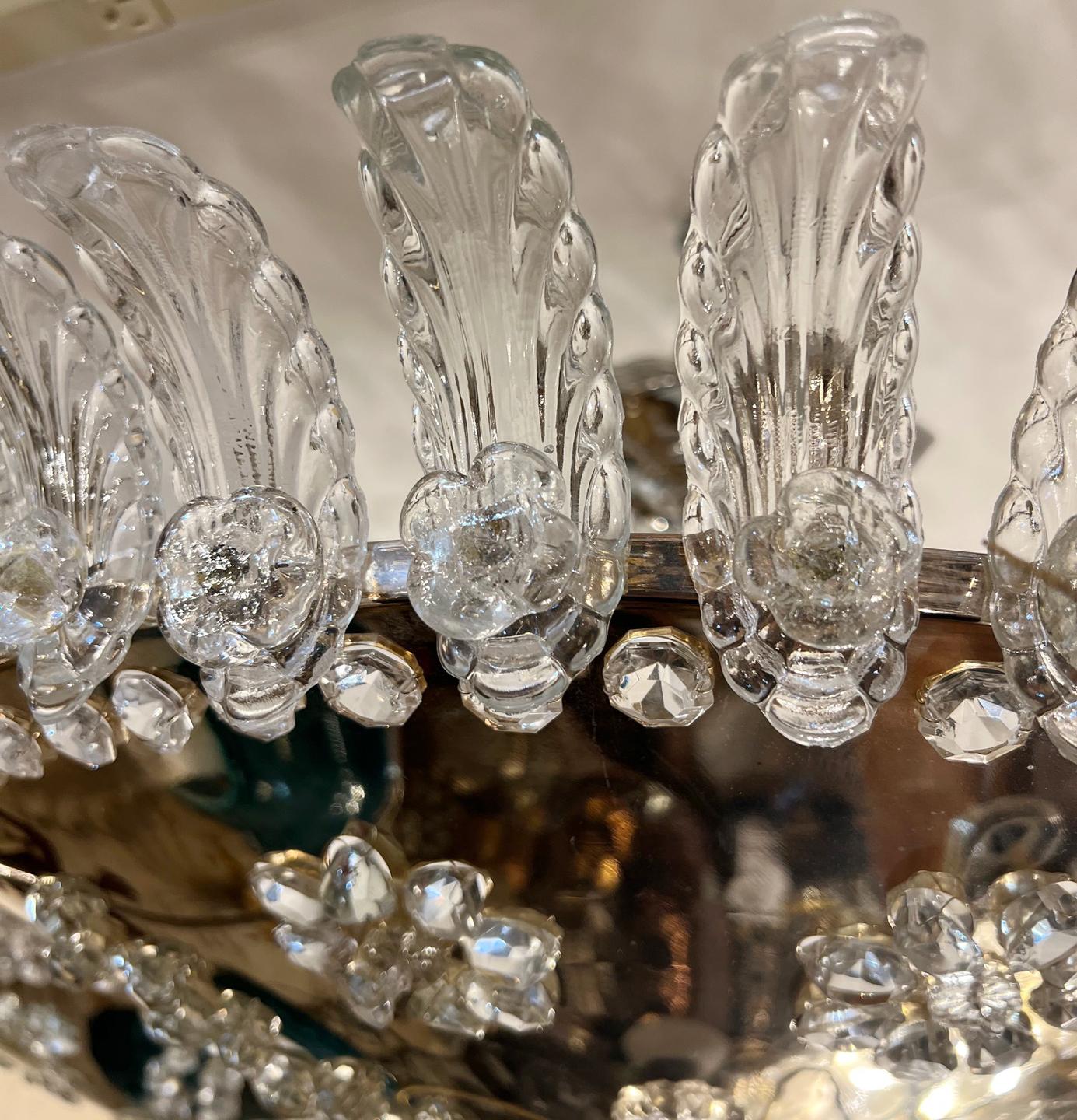 Ein Paar versilberte Leuchten mit Kristalleinsätzen. Einzelverkauf. (Bronze) im Angebot