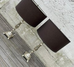 Pair of Neoclassical Silver-Plated Baluster Table Lamps, Stiffel