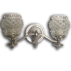 Pair of Silver Plated Horizontal Sconces