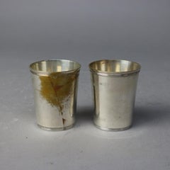 Pair of Silver Plated Kentucky Derby Silver Plated Mint Julep Cups C1988