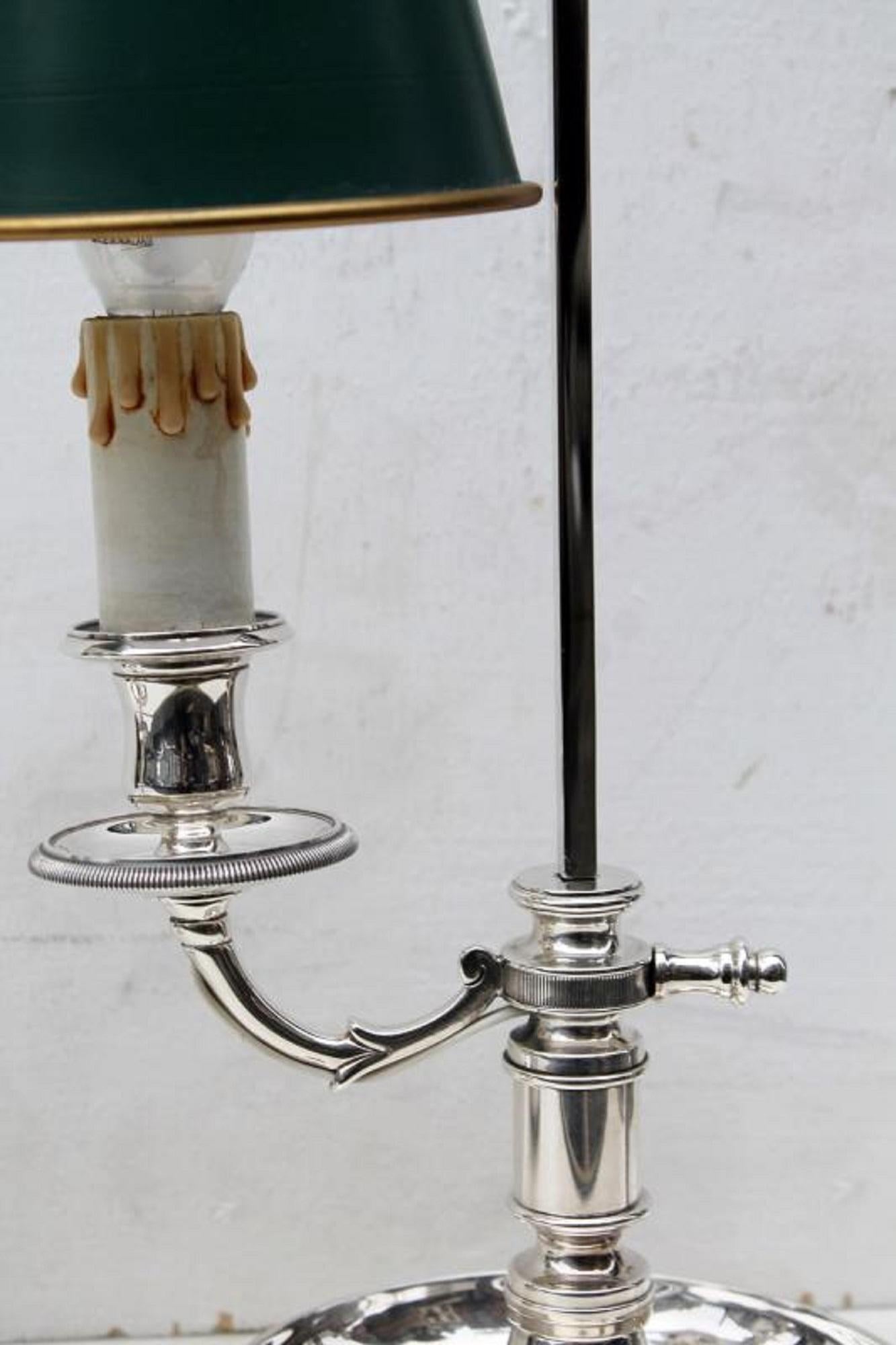 French Pair of Silver Plated Lamps