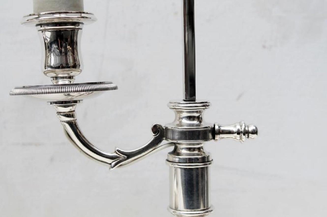 Pair of Silver Plated Lamps In Good Condition In Brussels, BE