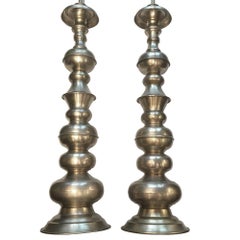 Pair of Large Candlestick Lamps