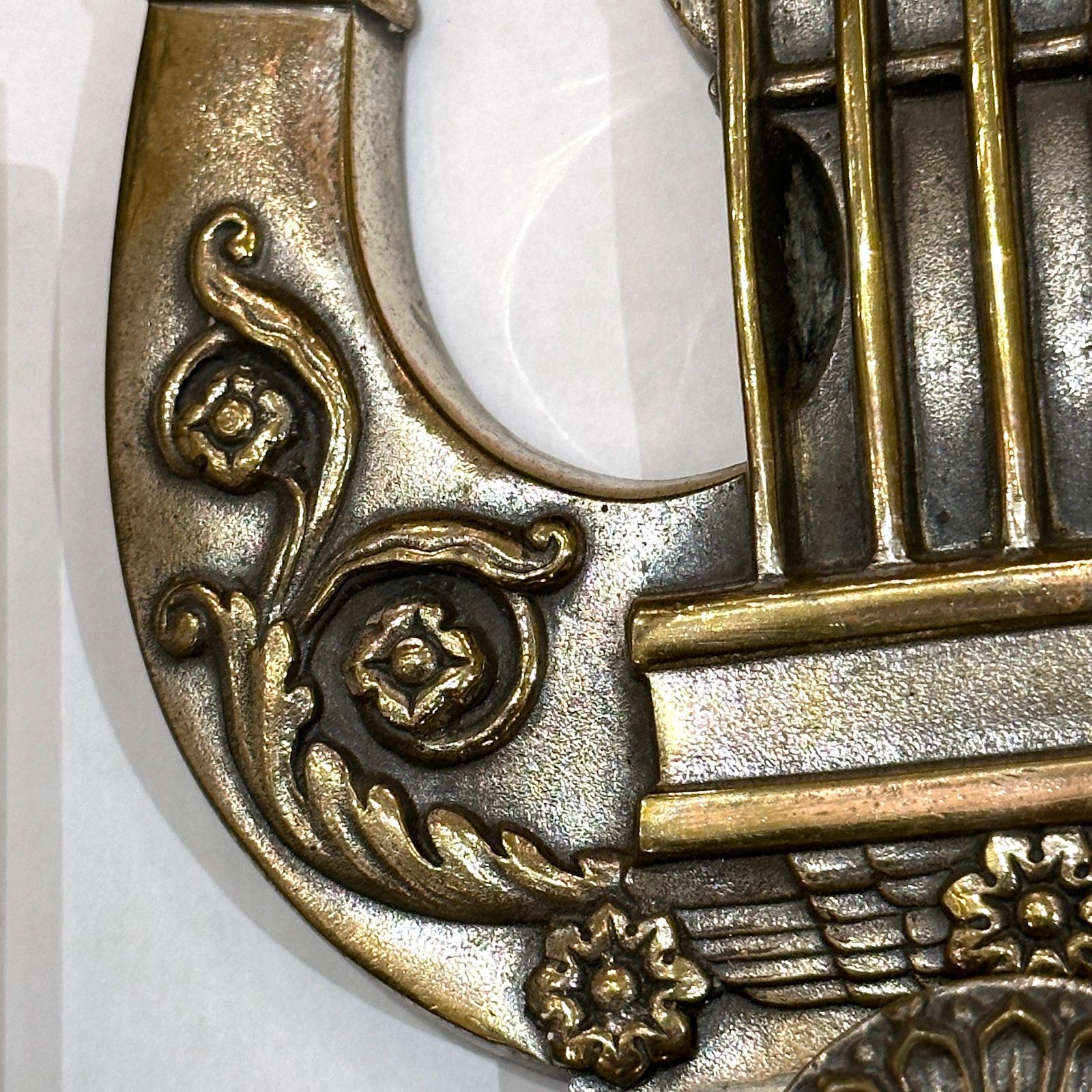 Pair of Silver Plated Lyre Sconces In Good Condition For Sale In New York, NY