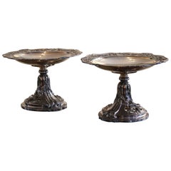 Pair of silver-plated metal cups, France, 19th century