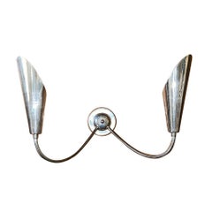 Pair of Silver Plated Moderne Sconces
