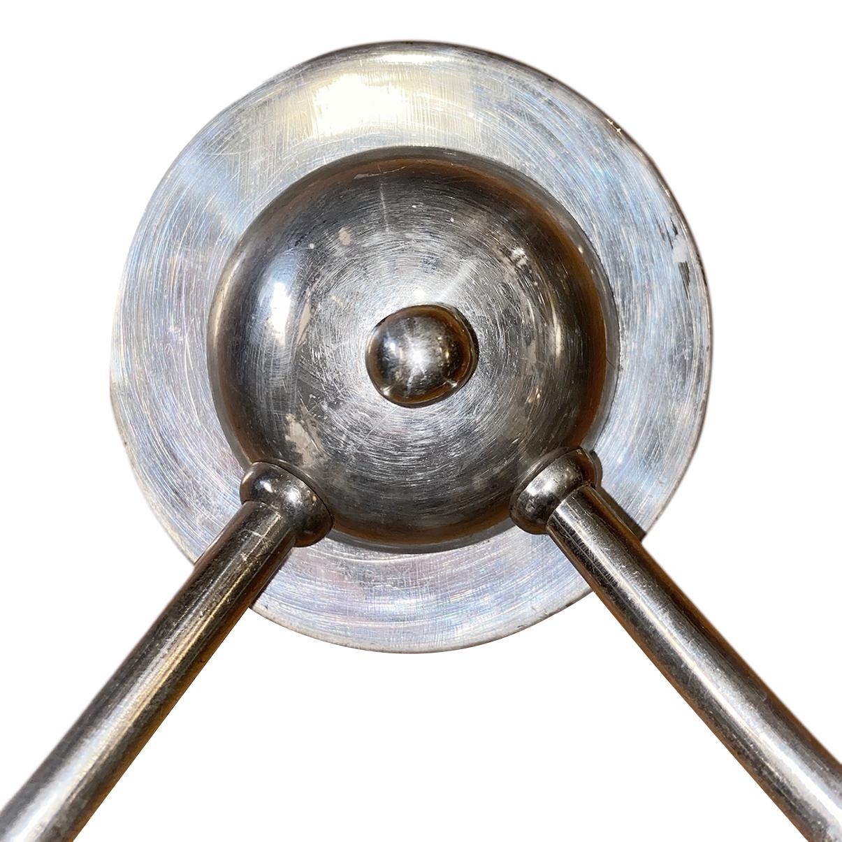 Coppia di lampade moderne placcate in argento In condizioni buone in vendita a New York, NY