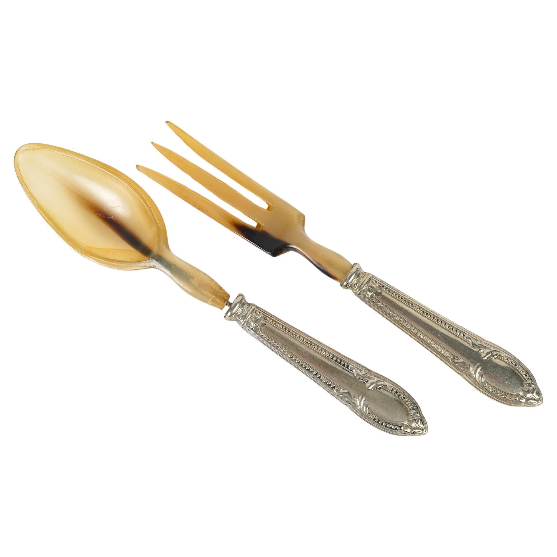 Pareja de Servidores de Ensalada Plateados.