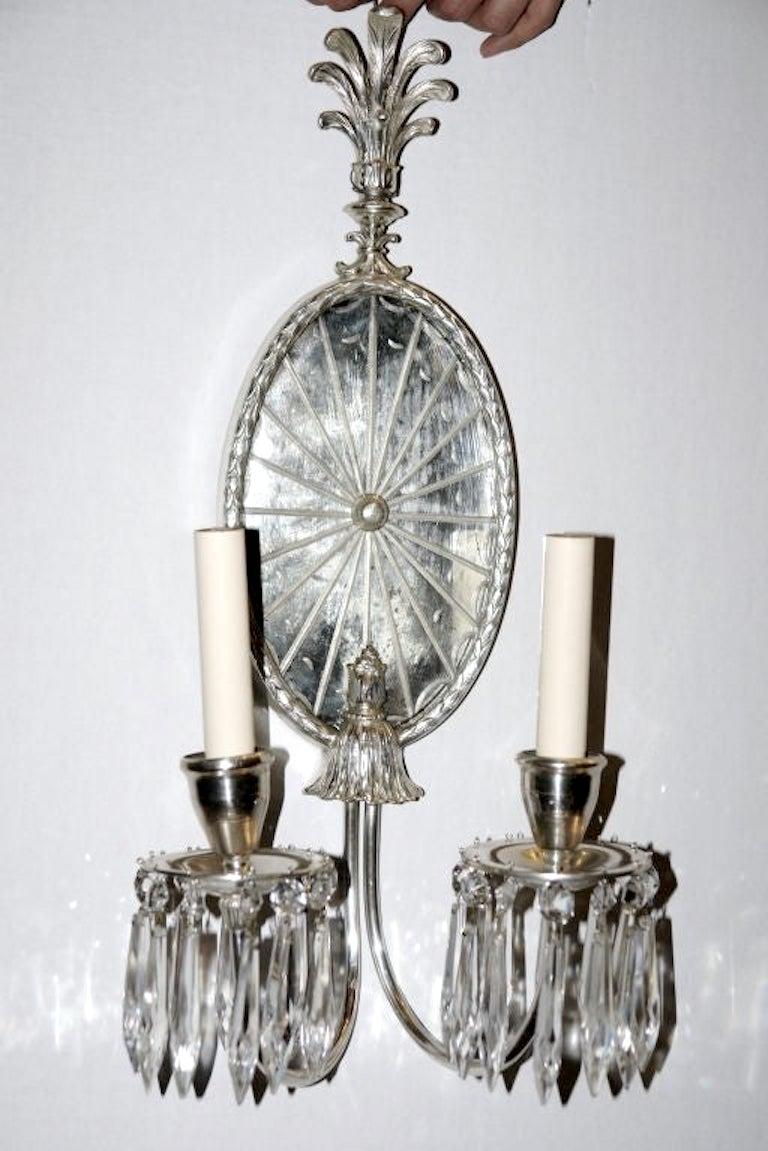 Early 20th Century Pair of Silver Plated Sconces
