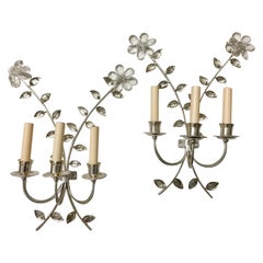 Vintage Pair of Silver Plated Sconces