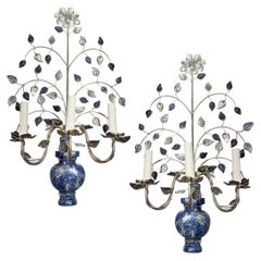 Coppia di lampade da sole placcate in argento con Lapislazzuli