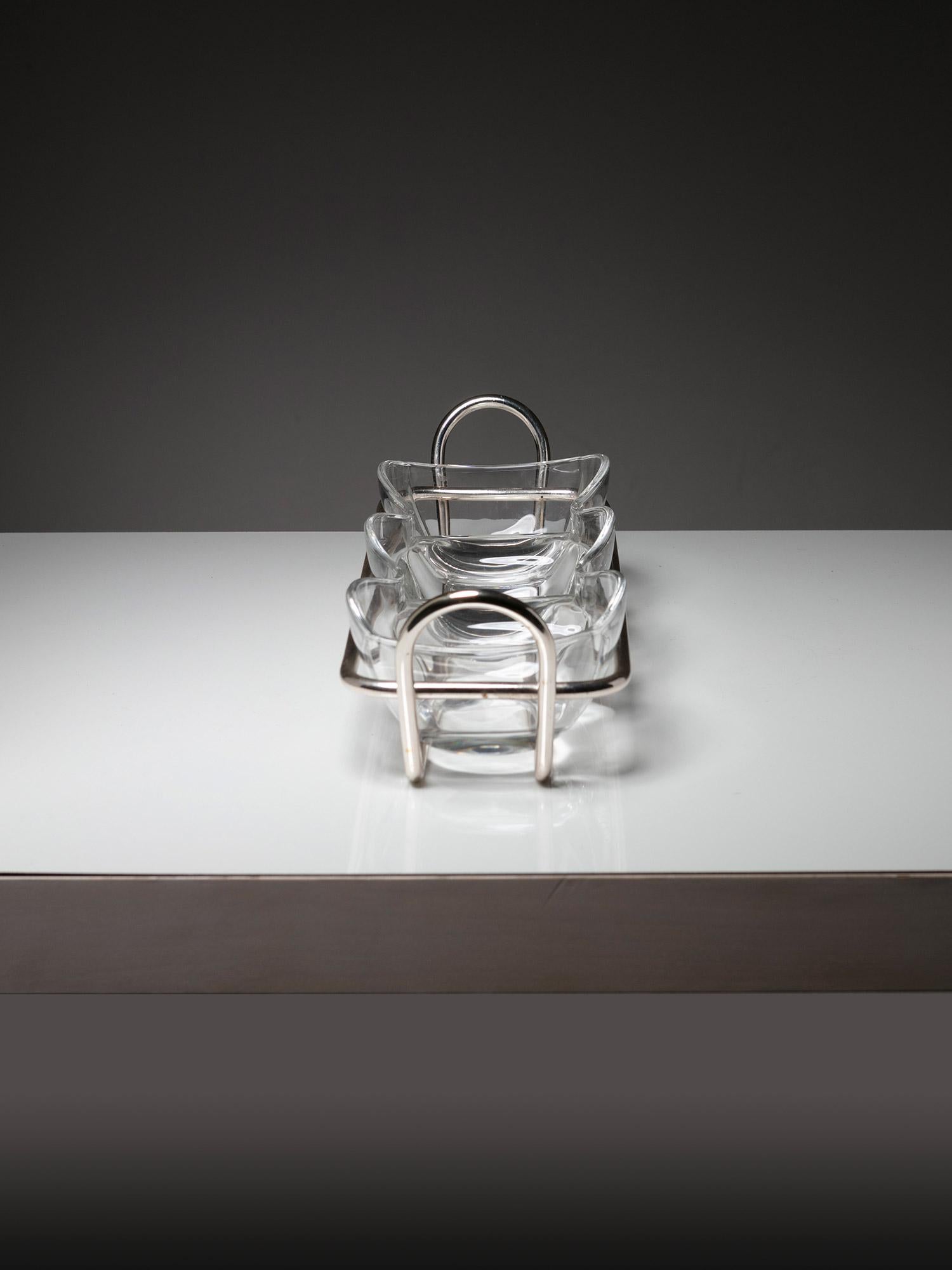 Pair of Silver Plated Serving Pieces by Lino Sabattini for Argenteria Sabattini In Good Condition For Sale In Milan, IT