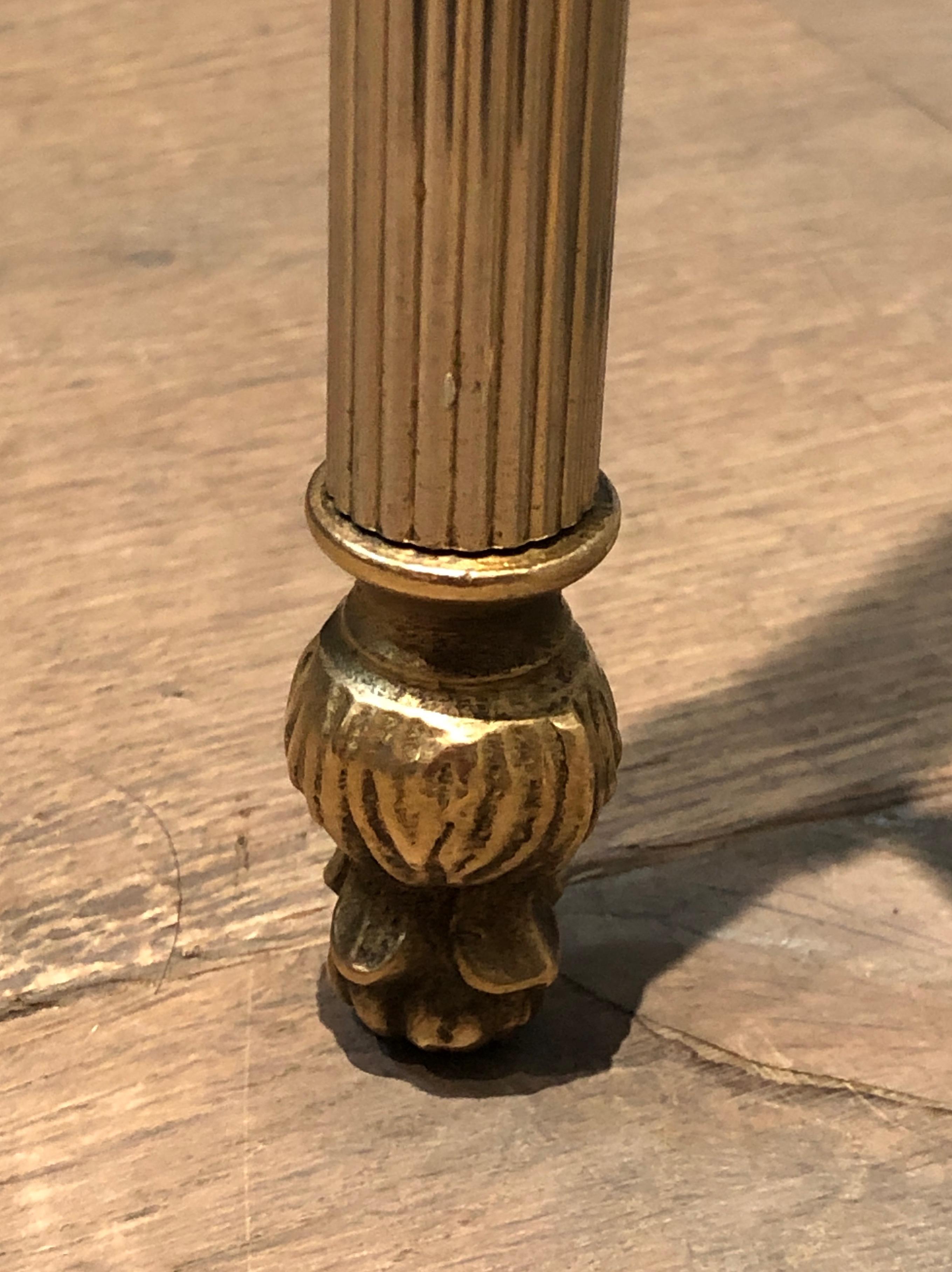 Pair of silver plated side tables with fluted legs attributed to Maison Jansen For Sale 6