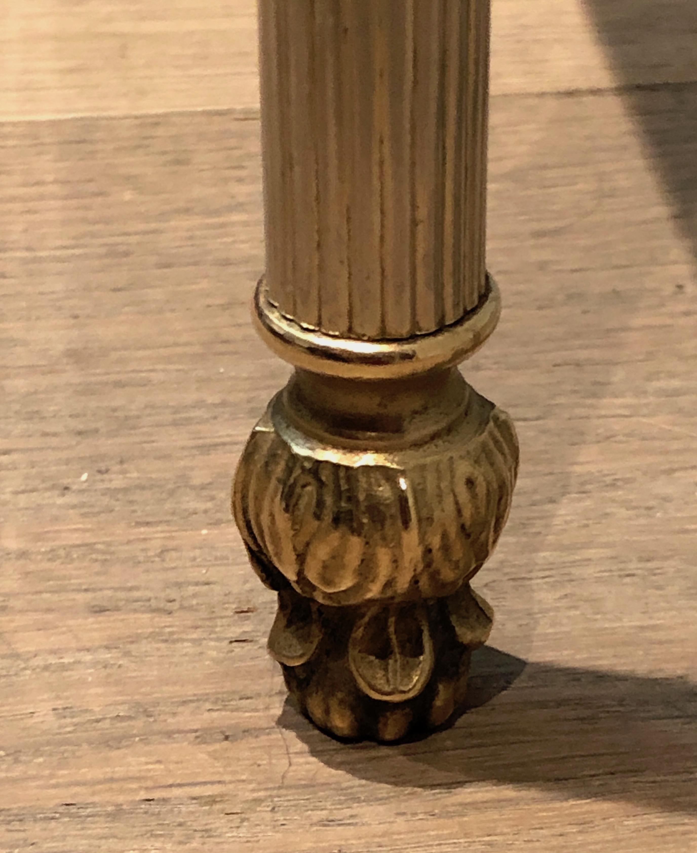 Pair of silver plated side tables with fluted legs attributed to Maison Jansen For Sale 7