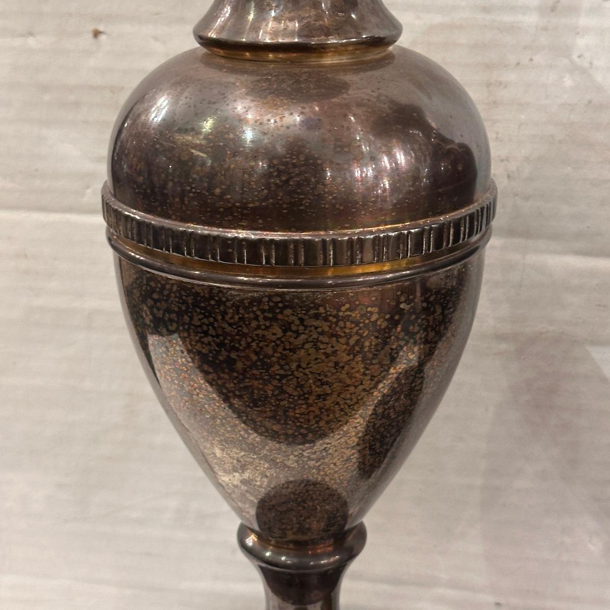 Pair of Silver Plated Table Lamps im Angebot 4