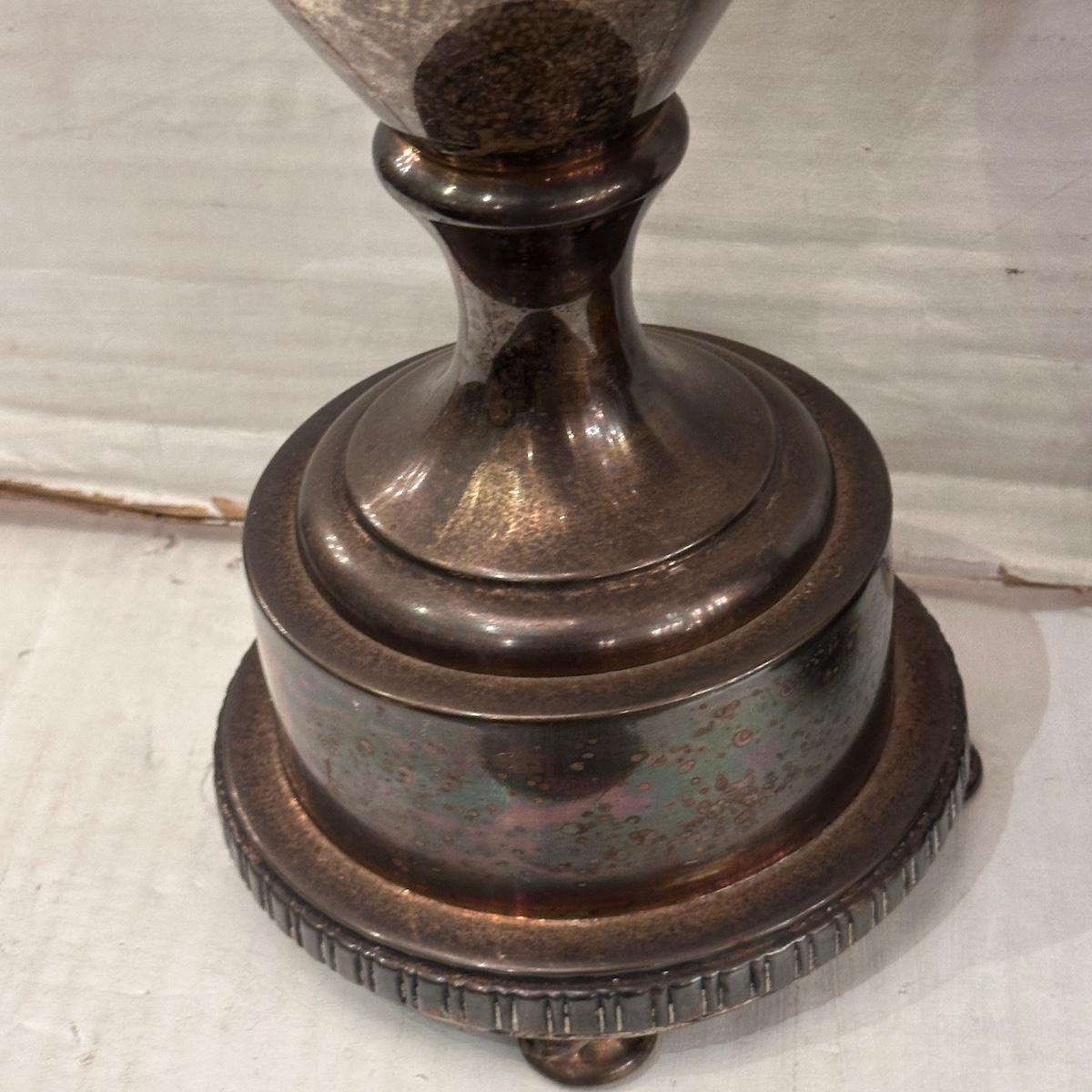 Pair of Silver Plated Table Lamps im Zustand „Gut“ im Angebot in New York, NY