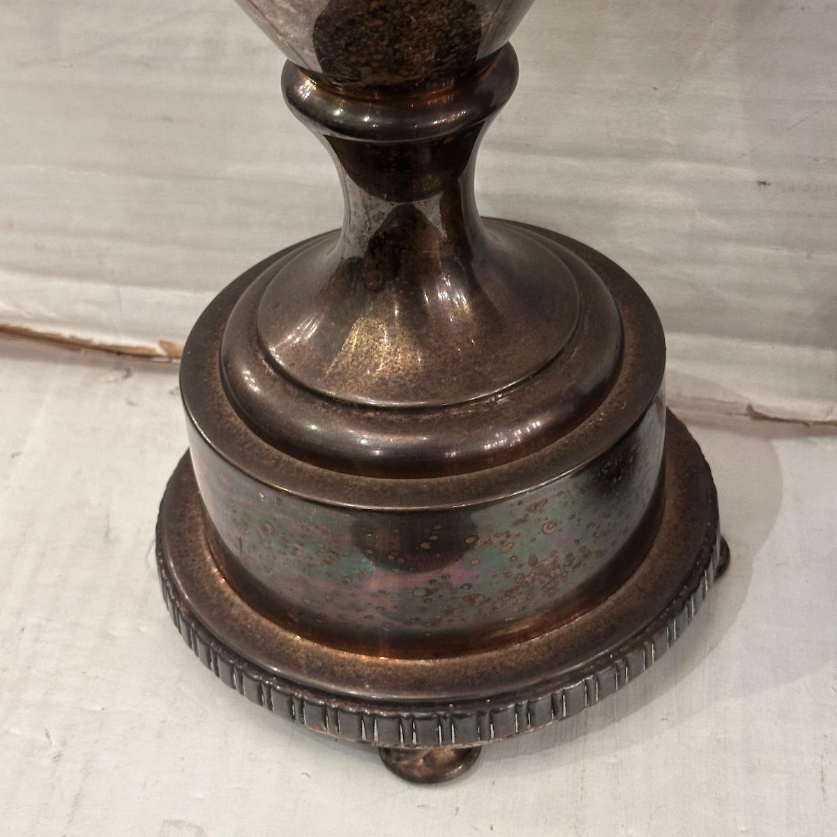 Pair of Silver Plated Table Lamps (Mitte des 20. Jahrhunderts) im Angebot