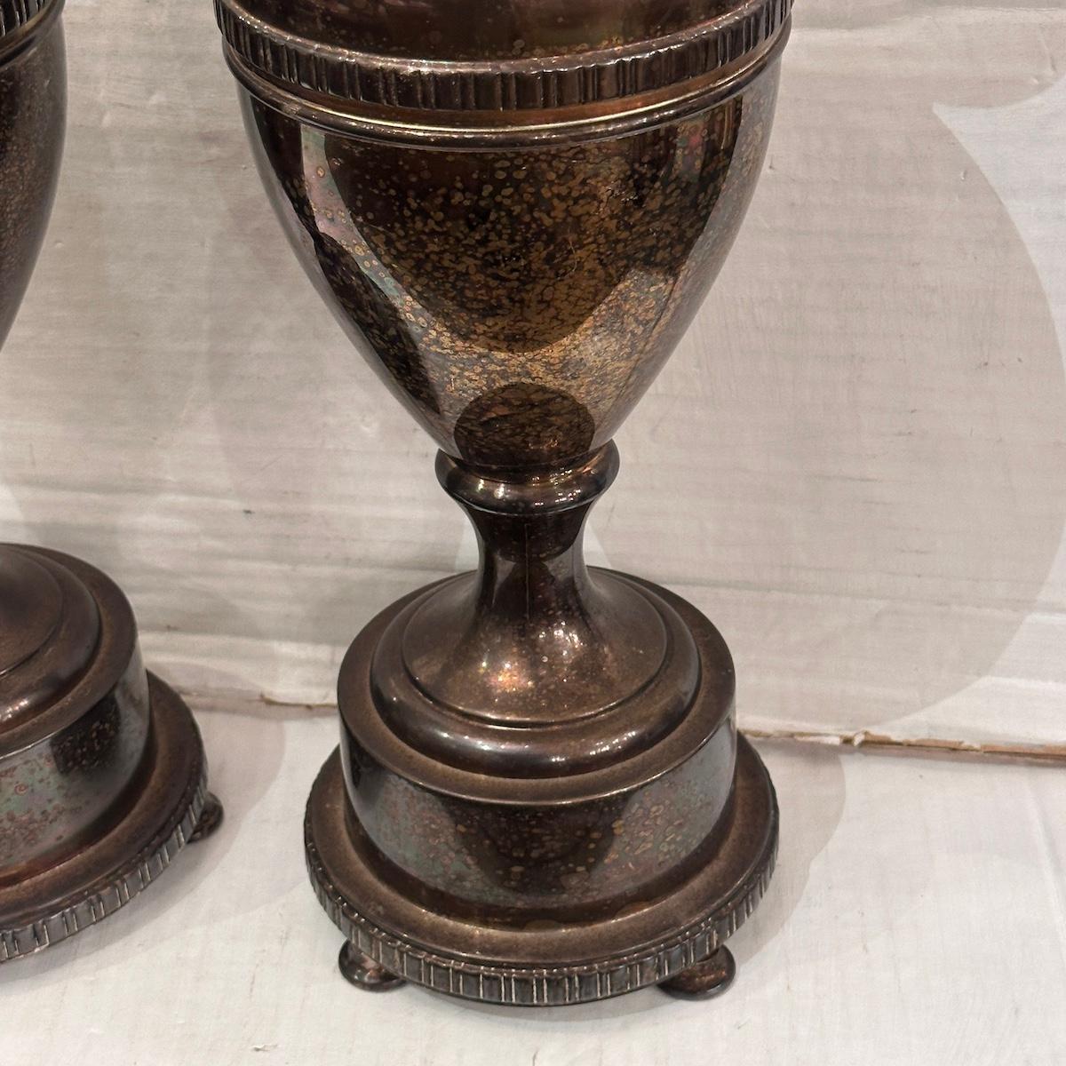 Pair of Silver Plated Table Lamps im Angebot 1