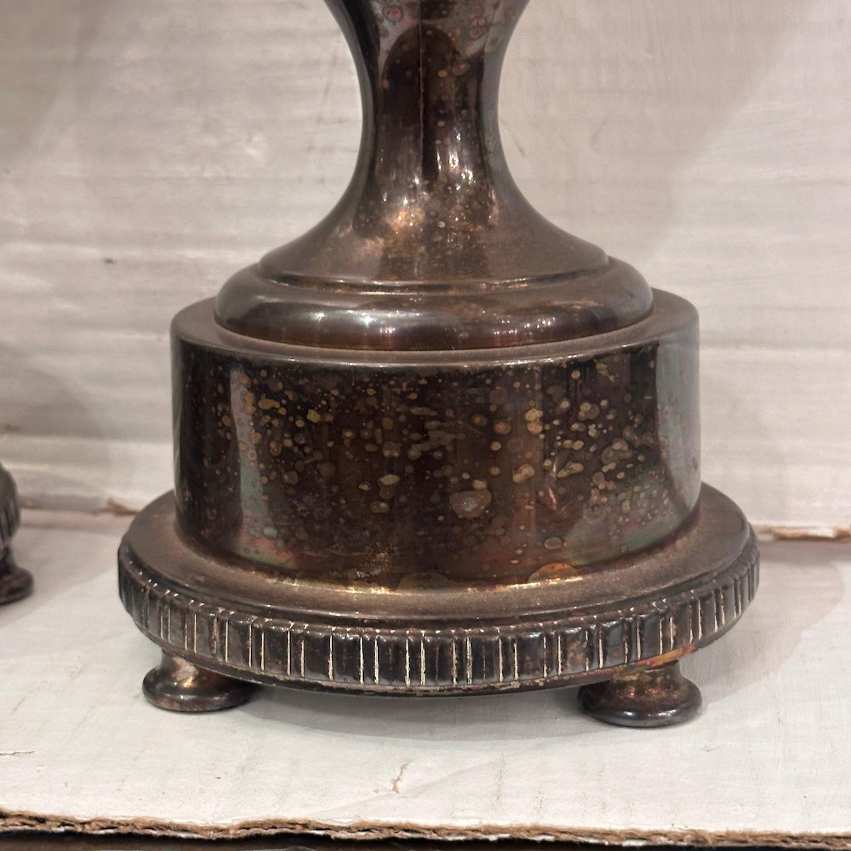 Pair of Silver Plated Table Lamps im Angebot 2