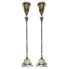 Pair of Silver Plated Torchieres