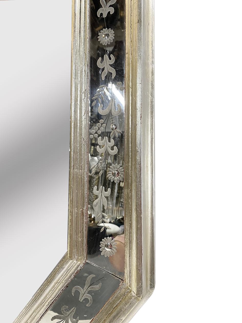 Italian Pair of Silver Plated Venetian Mirrors, Sold Individually For Sale