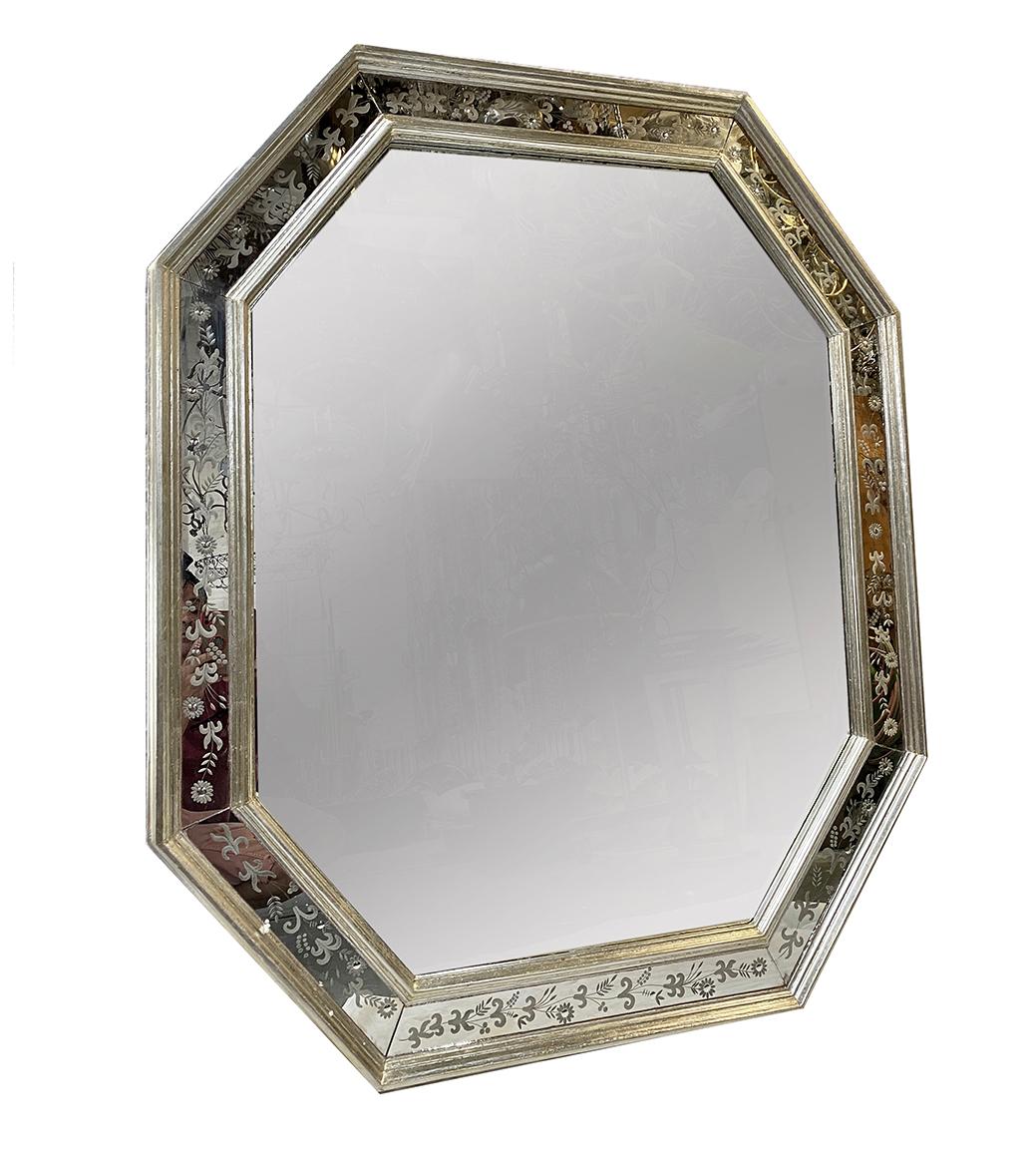 Pair of Silver Plated Venetian Mirrors, Sold Individually In Good Condition For Sale In New York, NY
