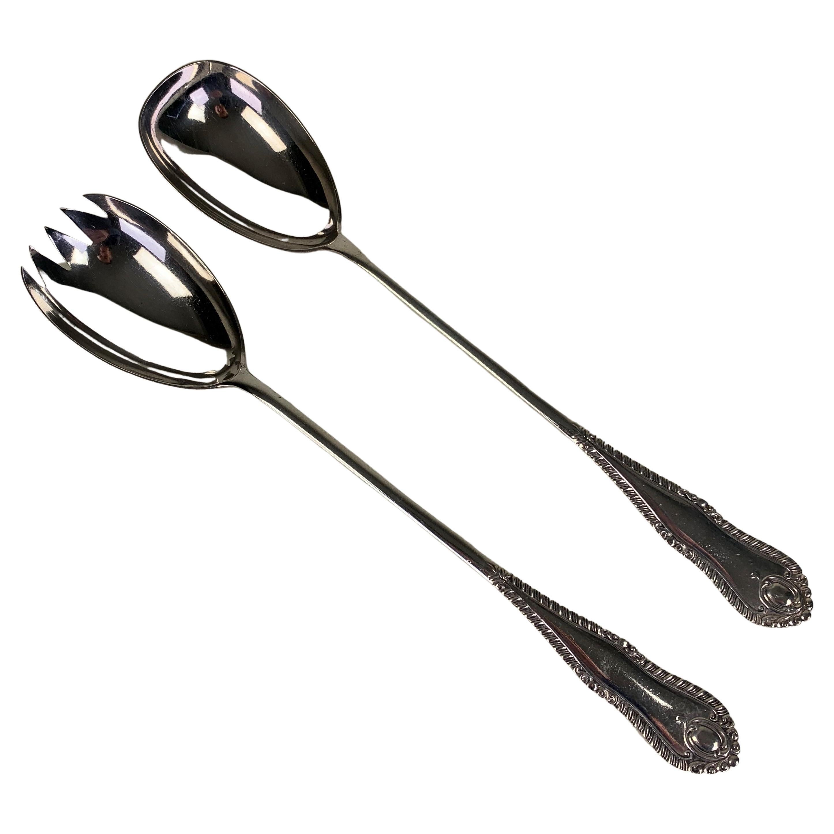 Rarest Porter Blanchard Modernist Sterling Silver Salad Servers at 1stDibs
