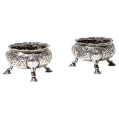 Pair of Silver Salt Cellars, London, Mid-18th Century