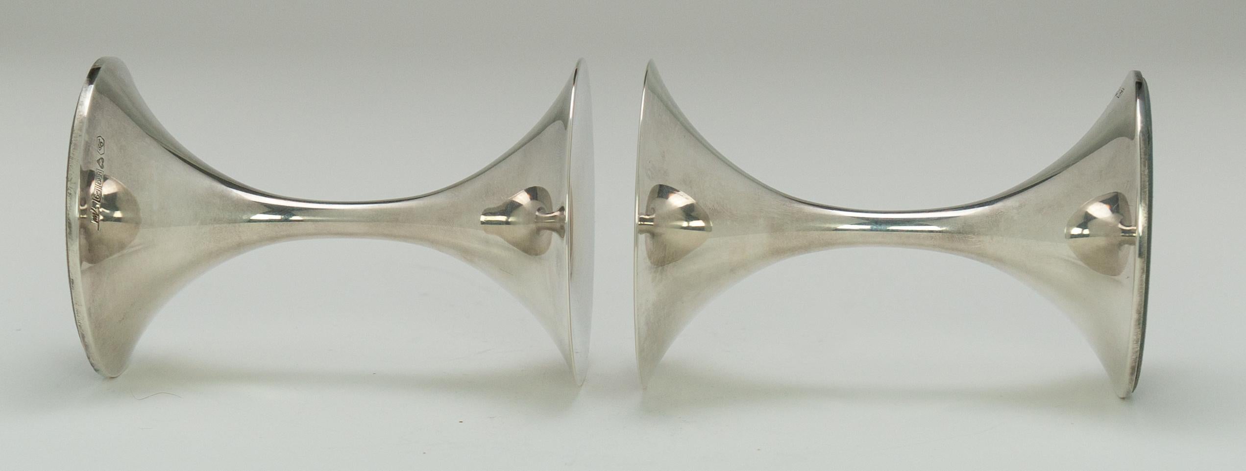 Women's or Men's Pair of Silver “Trumpetti” Candlesticks Model TW 284, Designed by Tapio Wirkkala