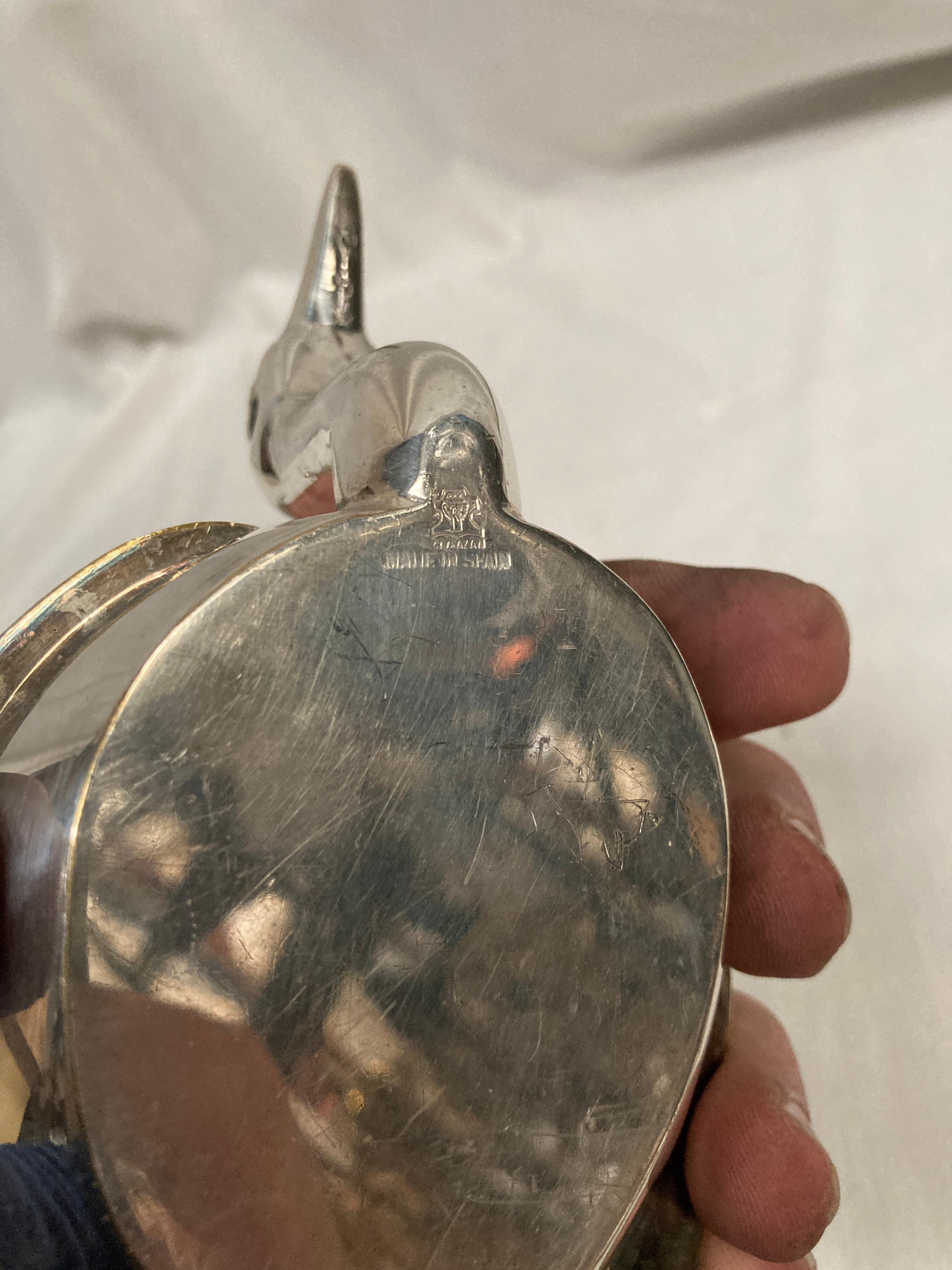 Pair of silvered boxes showing ducks  For Sale 1