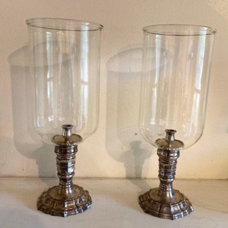 Paar Fotophoren aus versilberter Bronze, 20. Jahrhundert (Barock) im Angebot