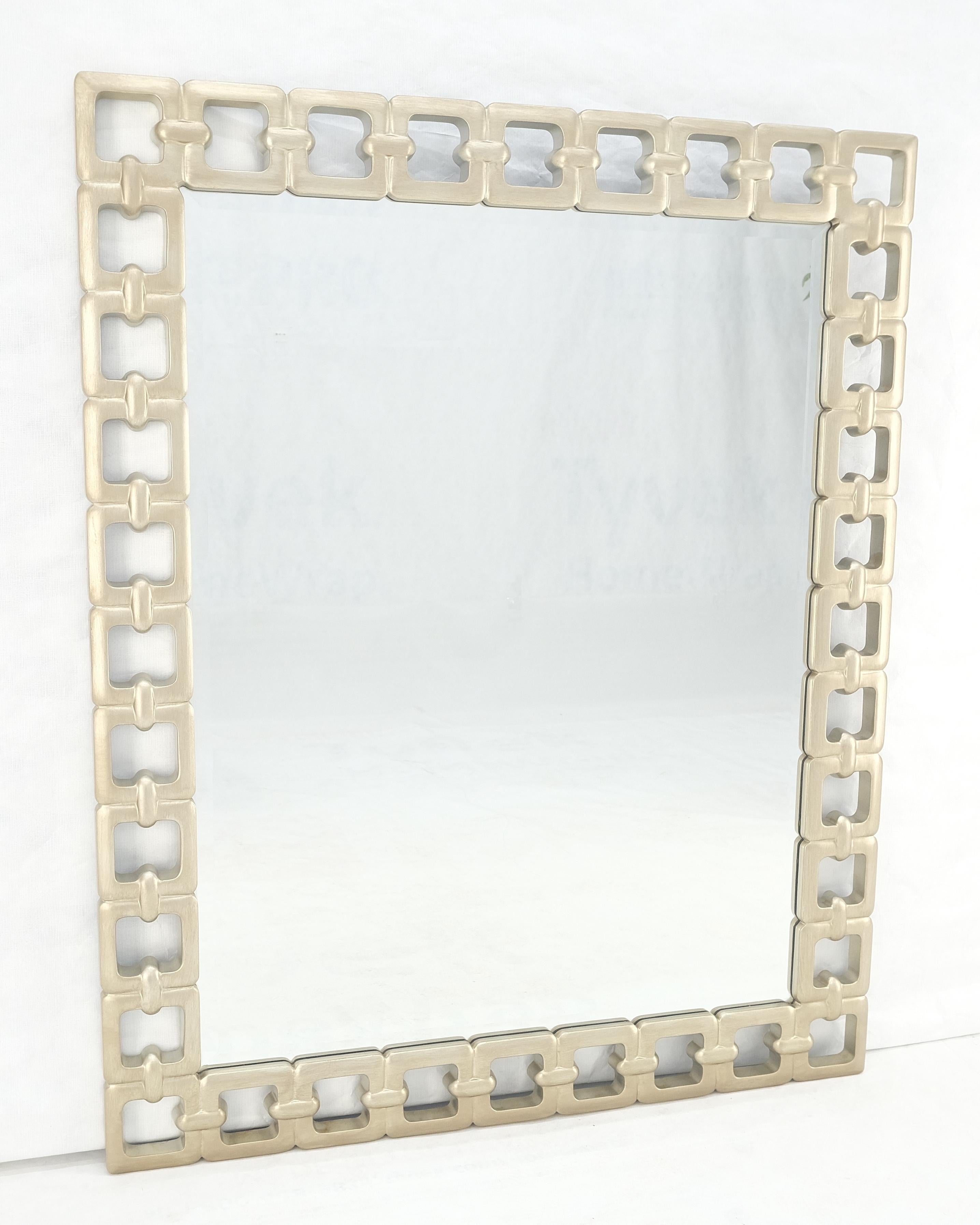 Pair of Silvered Chain Link Style Frames Rectangle Decorative Wall Mirrors MINT! For Sale 5