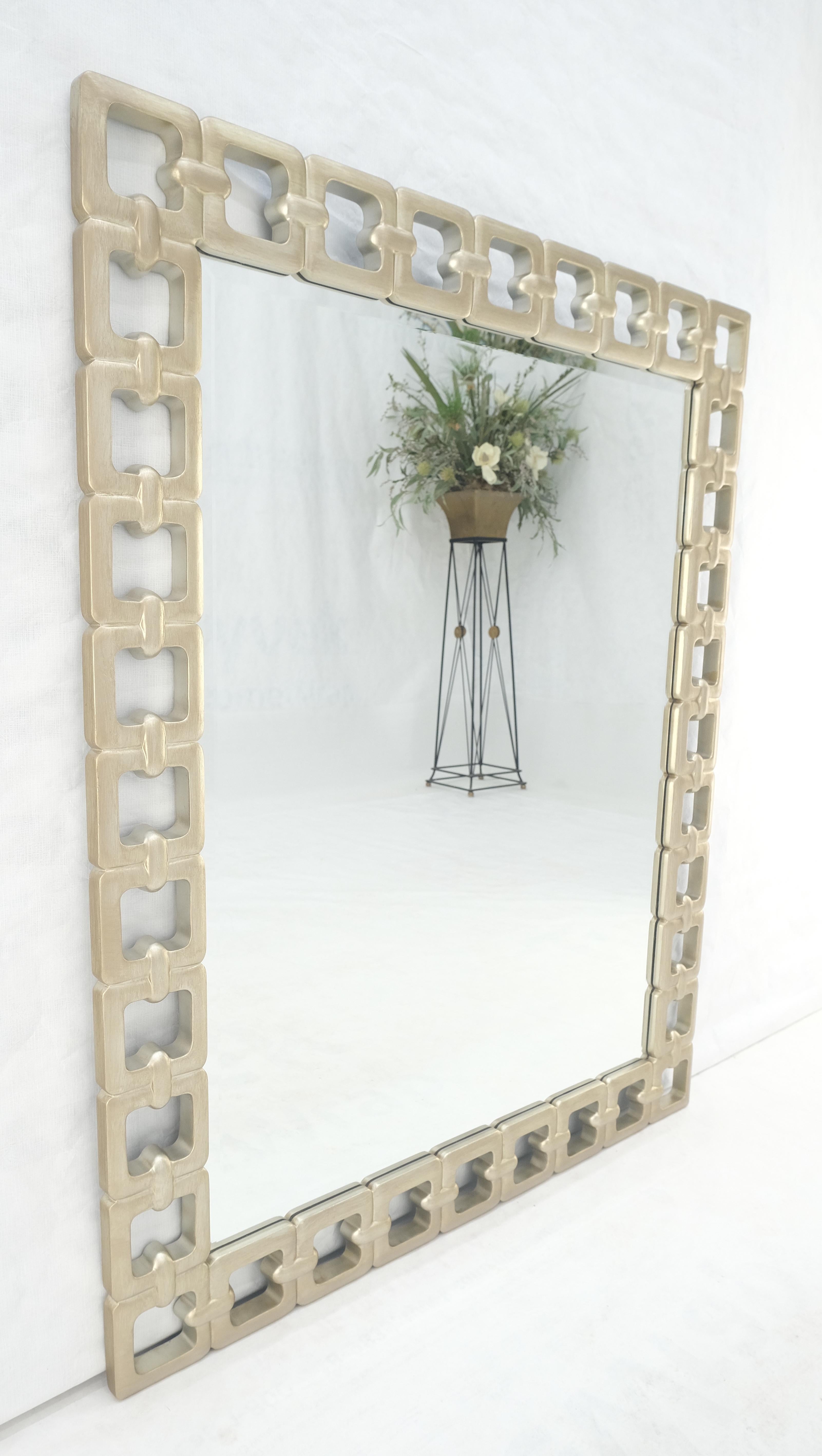 Pair of Silvered Chain Link Style Frames Rectangle Decorative Wall Mirrors MINT! For Sale 6