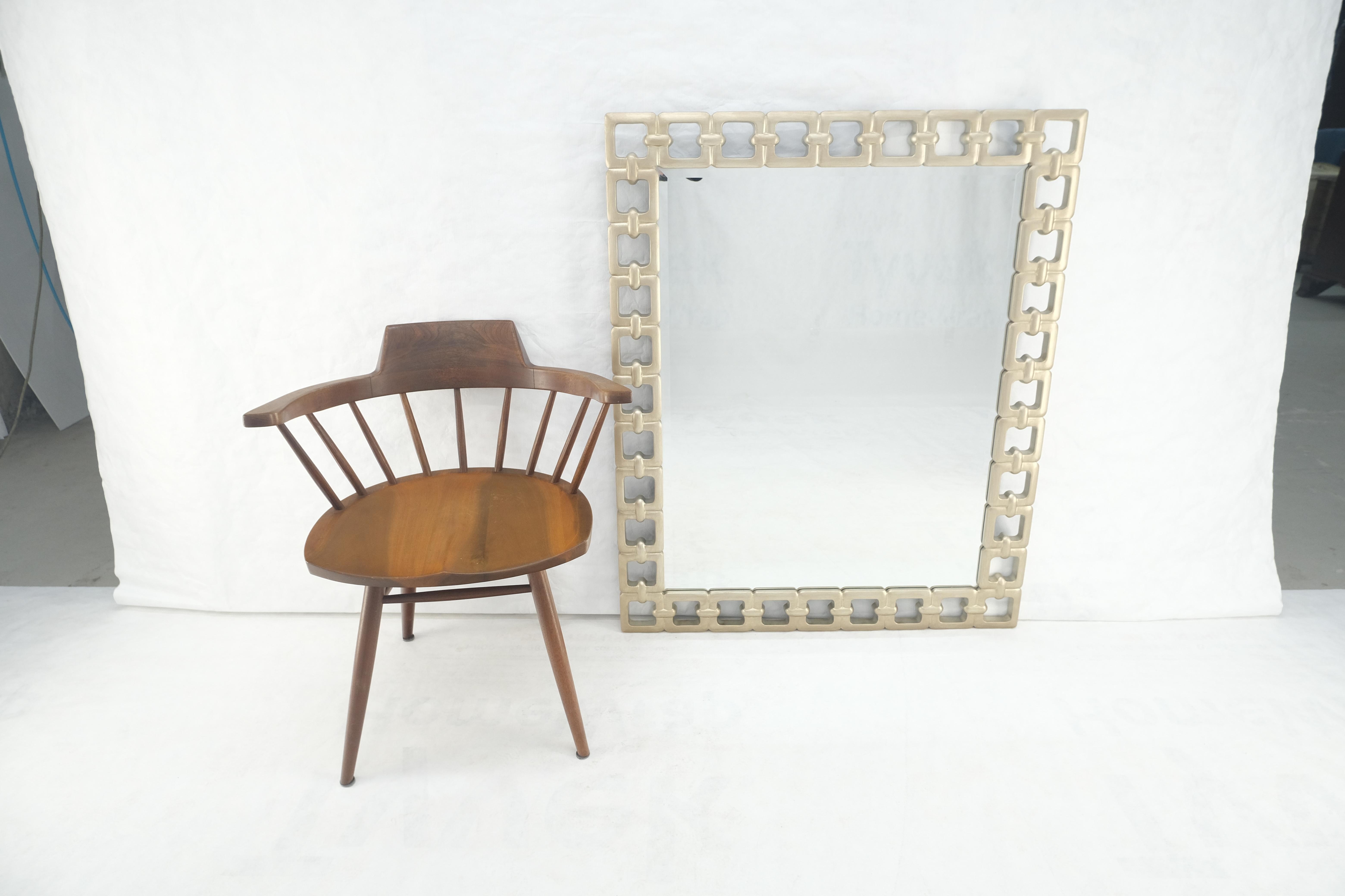 Carved Pair of Silvered Chain Link Style Frames Rectangle Decorative Wall Mirrors MINT! For Sale