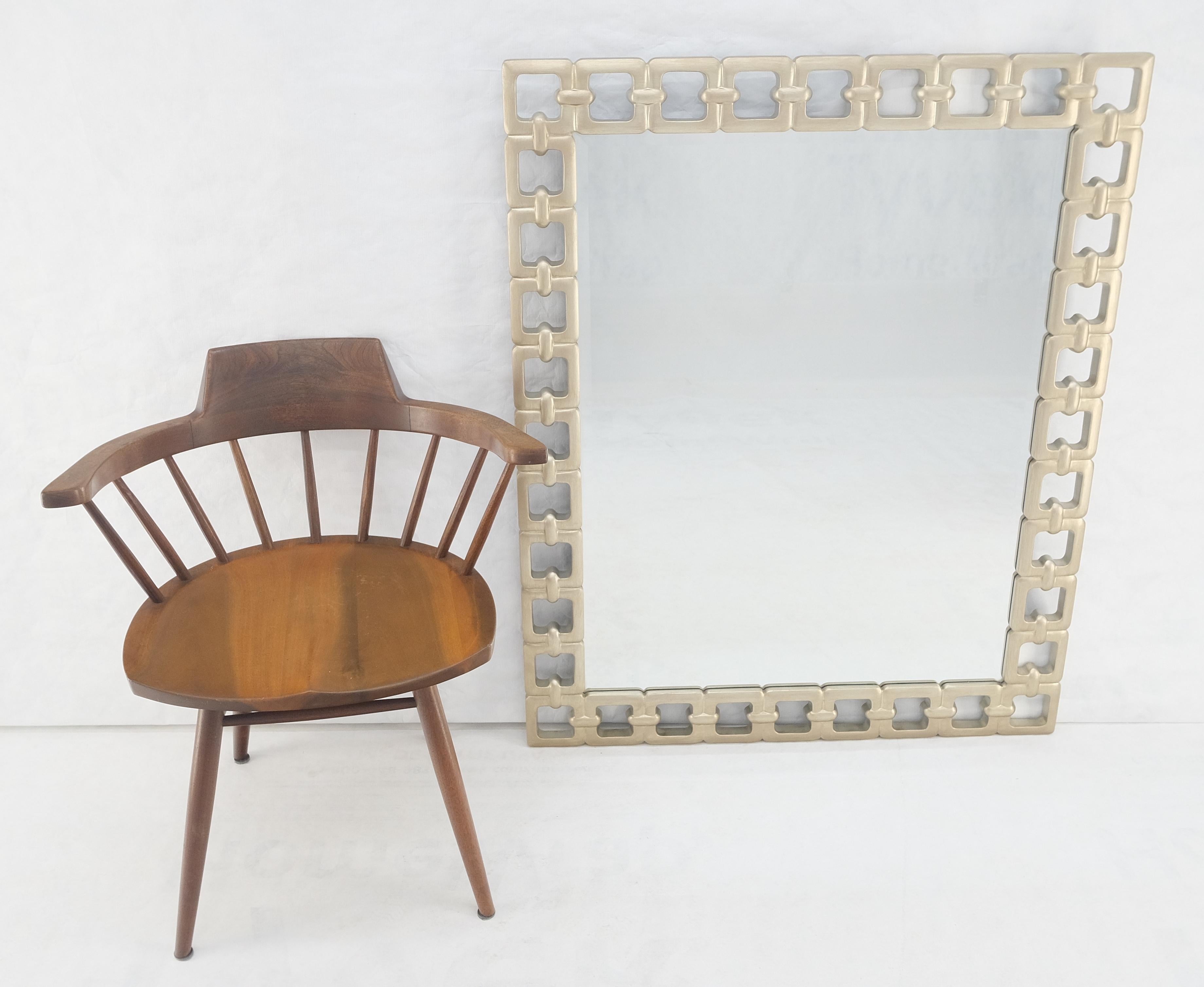 Pair of Silvered Chain Link Style Frames Rectangle Decorative Wall Mirrors MINT! In Excellent Condition For Sale In Rockaway, NJ