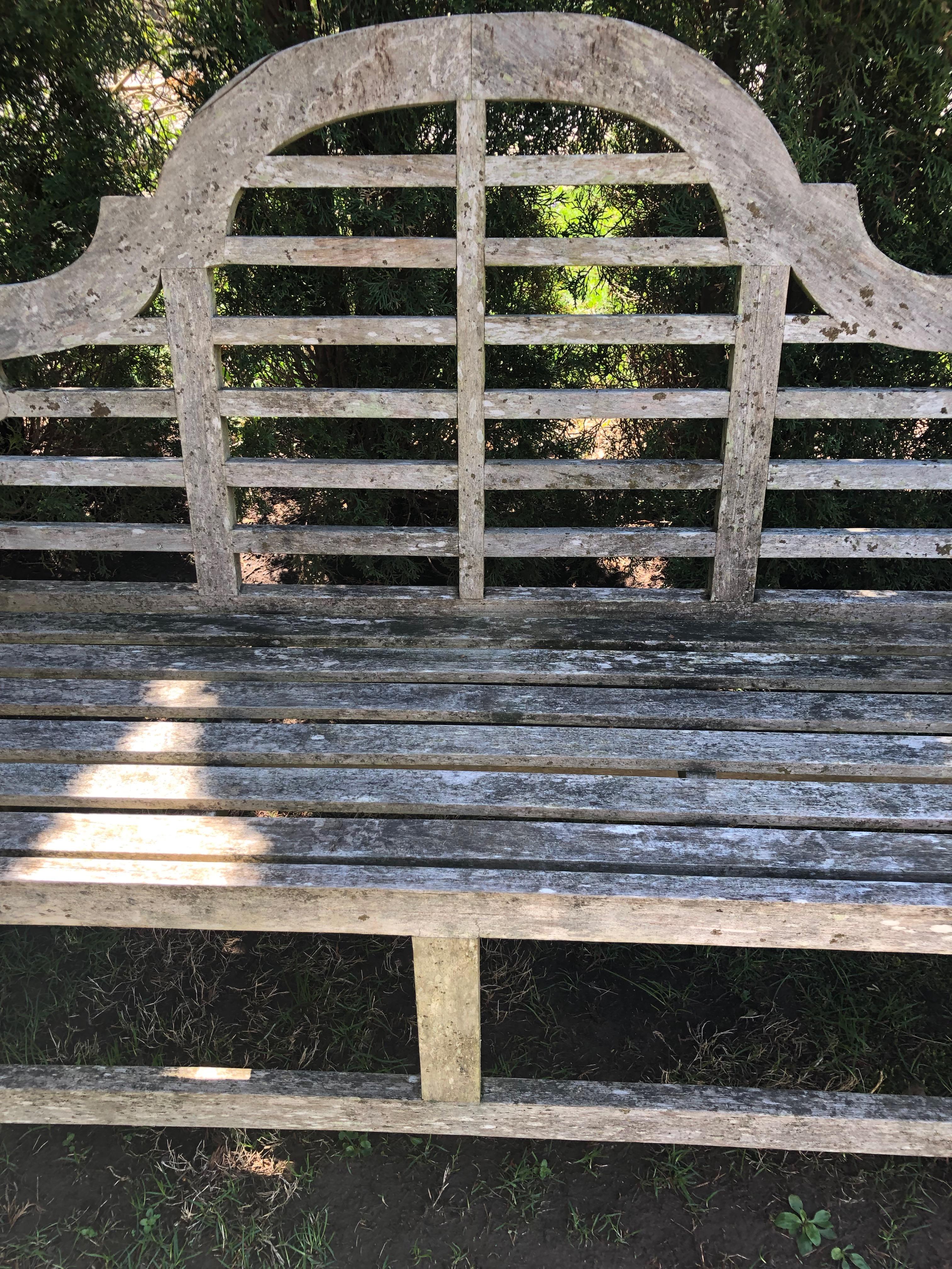 Pair of Silvered English Lutyens-Style Bench in Teak 6