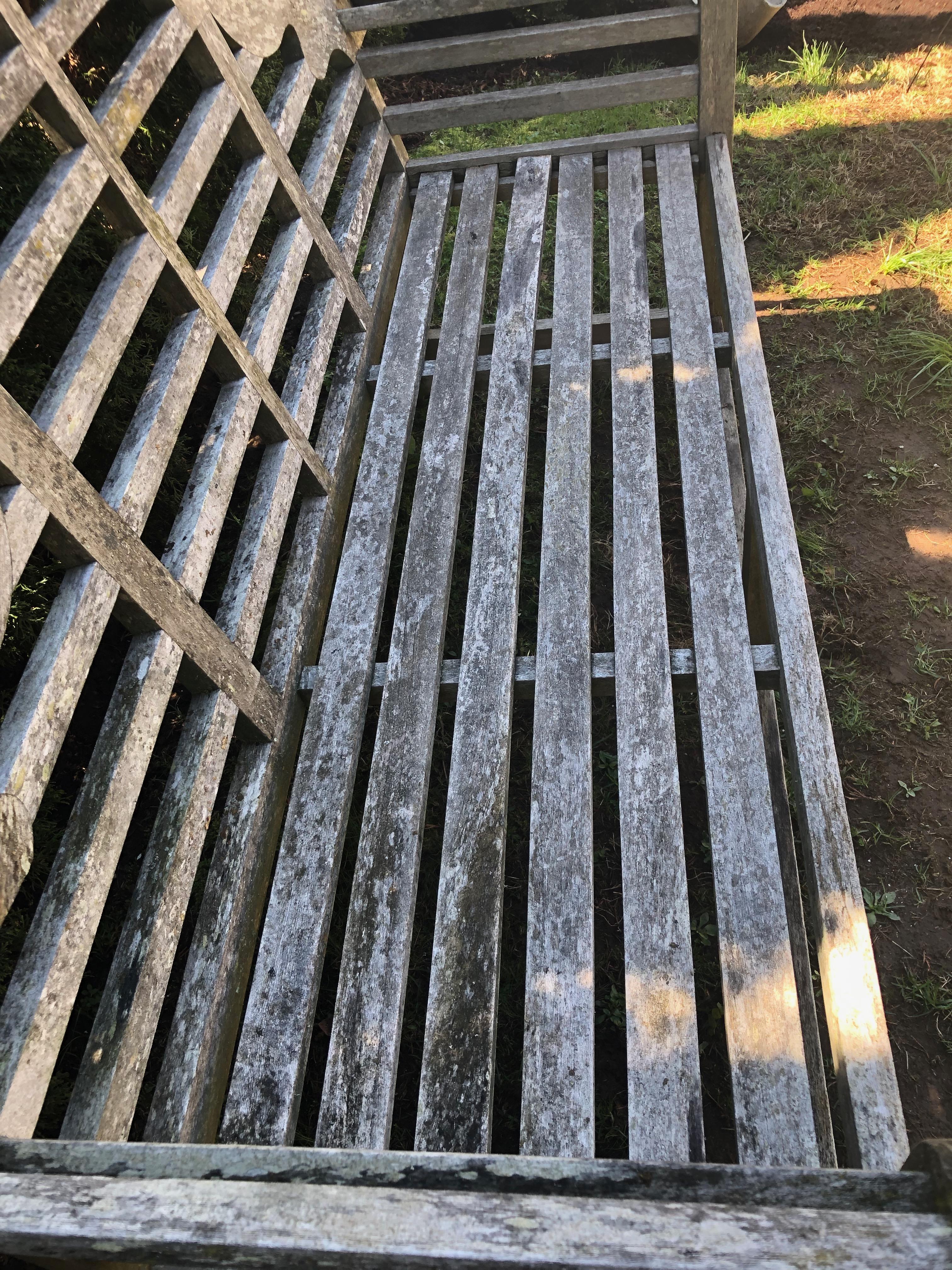 Pair of Silvered English Lutyens-Style Bench in Teak 8