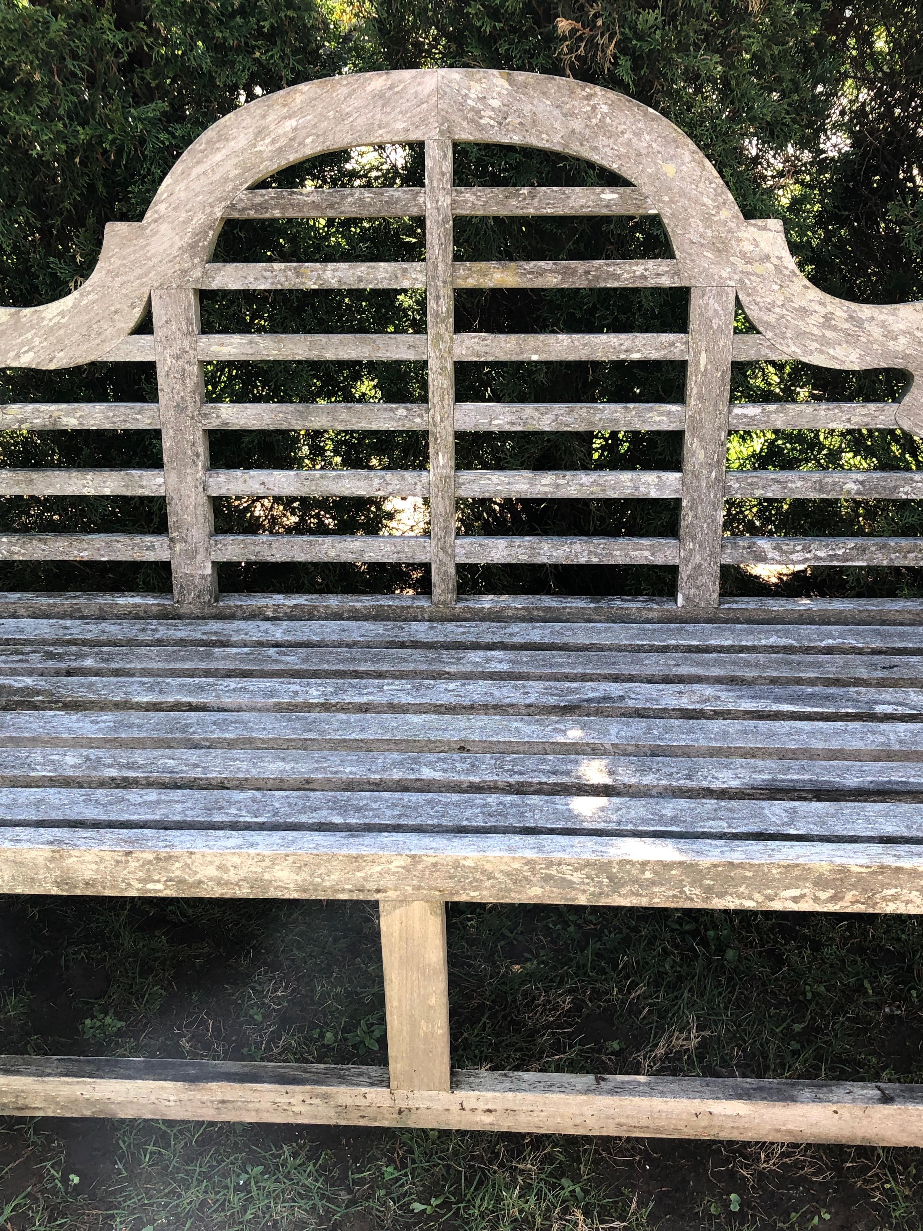 Pair of Silvered English Lutyens-Style Bench in Teak 1