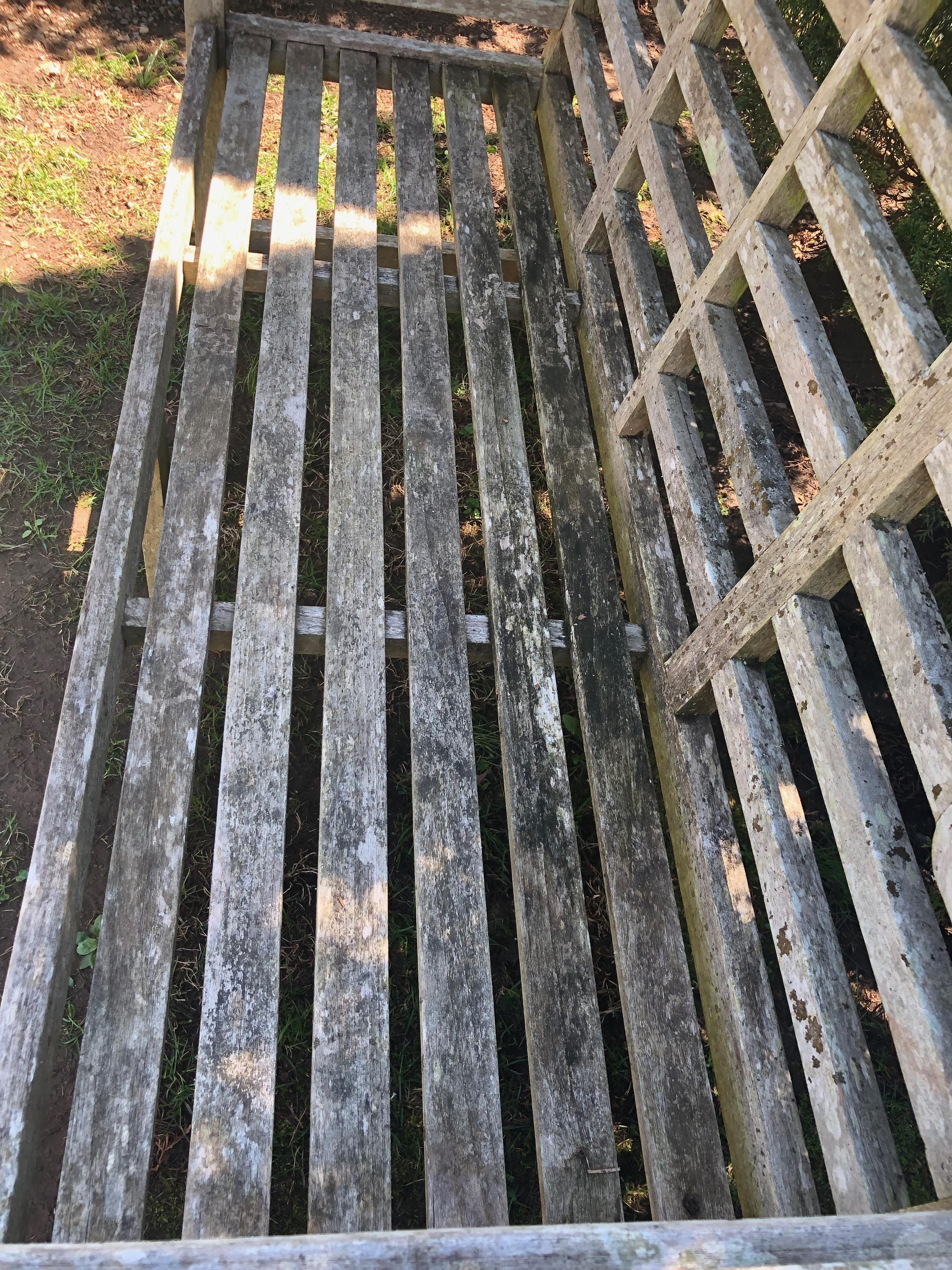 Pair of Silvered English Lutyens-Style Bench in Teak 3