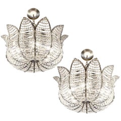 Pair of Silvered French Light Fixtures, Sold Individually